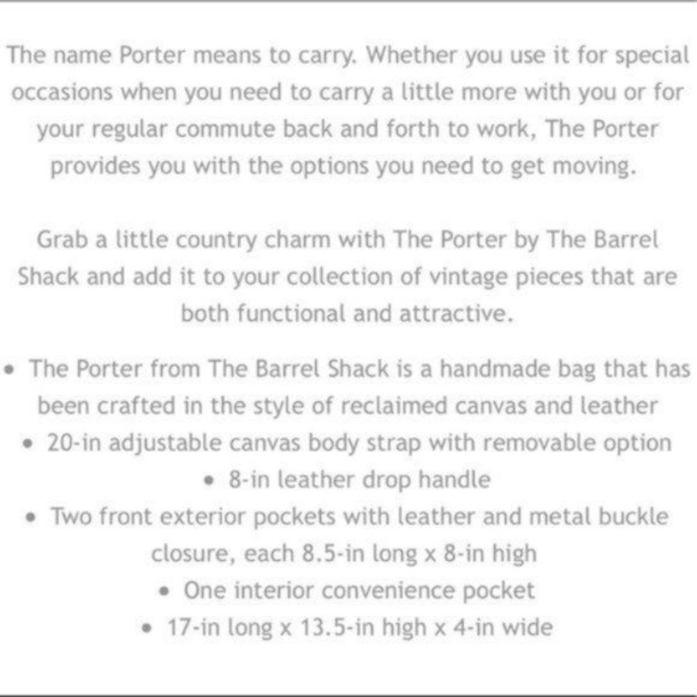 The Barrel Shack The Porter Satchel Messenger Bag - Picture 11 of 12